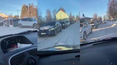 Řidiči Tesly uvízli ve frontách při čekání na nabíjecí stanici