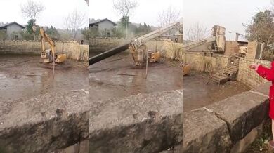 Neúspěšné přemístění bagru