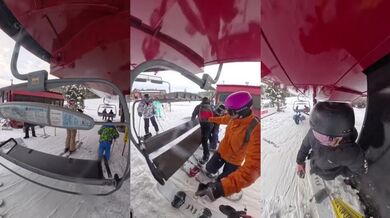 Nehoda snowboardisty na vleku