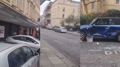 Řidič vozidla narazil do prodejny Sports Direct v centru Bathu