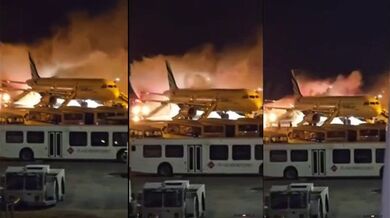 Požár letadla na jihokorejském letišti: Všichni cestující evakuováni