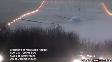 Riskantní vzlet během bouře Darragh