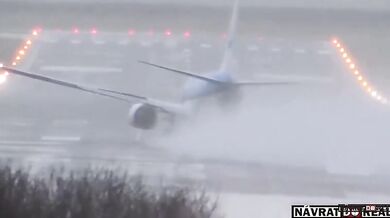 Riskantní vzlet během bouře Darragh