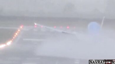 Riskantní vzlet během bouře Darragh