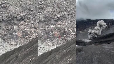 Moment vybuchnutí sopky