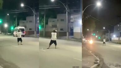 Motorkář se pokusil skopnout tančícího muže uprostřed silnice