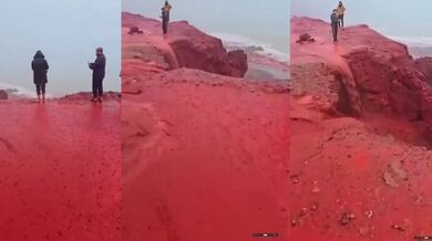 Červené povodně na íránském ostrově Hormuz