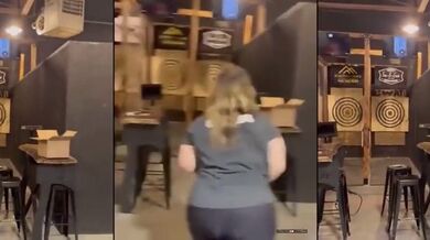 Trefa při házení nožem