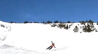 Pád na lyžích s českým komentářem