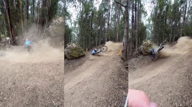 Nehoda na kole při downhillu