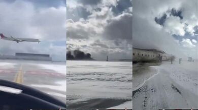 Letadlo Delta Air Lines se při přistání v Torontu převrátilo