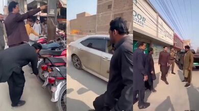 Nelegální parkování v Pákistánu