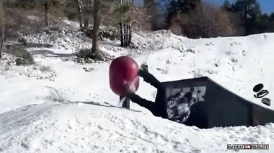 Bolestivý trik na snowboardu