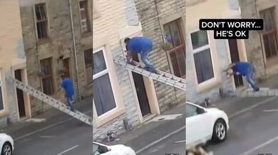 Pracovní nehoda na žebříku