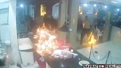 Ohnivý den v restauraci