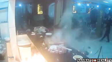 Ohnivý den v restauraci