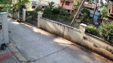 Chodkyně skončila během nehody automobilu s motorkářem zavěšená na plotě.