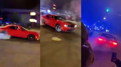 Nelegální pouliční driftování před policií