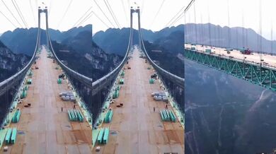 Čína dokončila hlavní konstrukci nejvyššího mostu světa