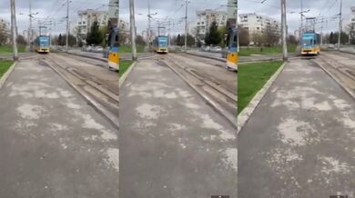 Tramvaj narazila do sloupu