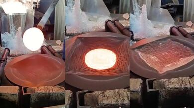 Výroba skleněné mísy pomocí odstředivé síly