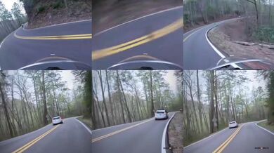 Motocyklista jen o vlásek unikl střetu s protijedoucími vozidly