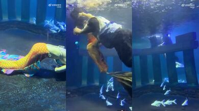 Herečka v roli mořské panny omdlela během vystoupení v Číně