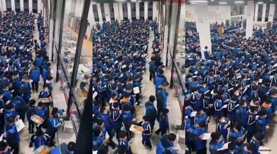 Kantýna pro tovární dělníky v Číně