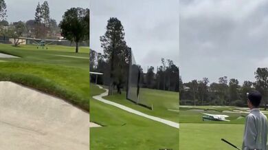 Malé letadlo nouzově přistálo na golfovém hřišti v Los Angeles