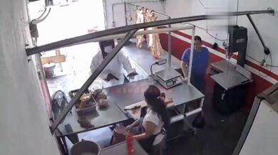 Neúspěšné přepadení řeznictví v Mexiku