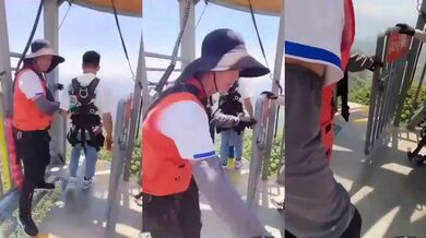 Virální video: Bungee jumping bez lana – Co se stalo?