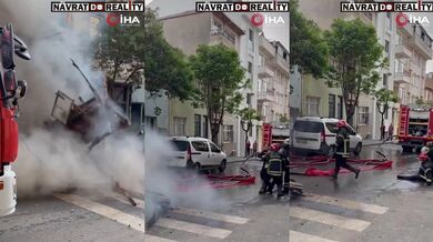 V Kocaeli se zřítila hořící stěna domu na dva hasiče