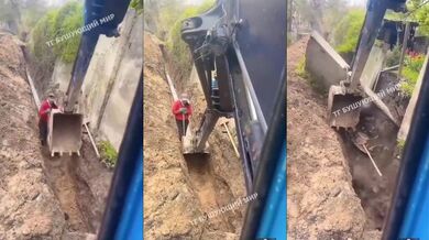 Dělník jen těsně unikl smrti při sesuvu půdy