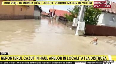 Rumunská novinářka během živého vstupu zmizela pod hladinou