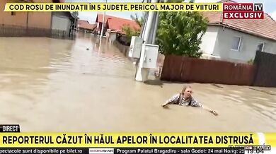 Rumunská novinářka během živého vstupu zmizela pod hladinou