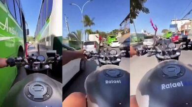 Nevydařená jízda frajírka na motorce