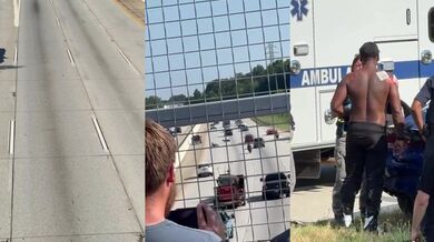 Nehoda motorkáře na dálnici