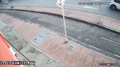 Nehoda motorkáře v Bogotě