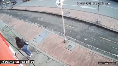 Nehoda motorkáře v Bogotě