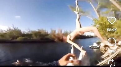 Fail při skoku do vody z houpačky