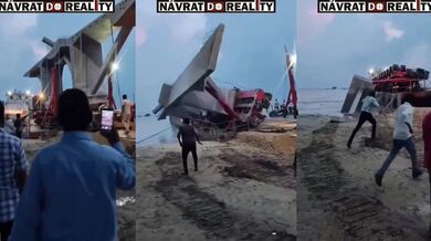 Neúspěšný pokus o přepravu obřího nosníku lodí