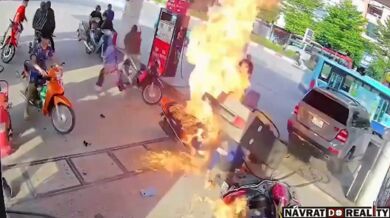 Řidič Mercedesu omylem zacouval do čerpací stanice