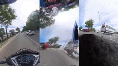 Nehoda při rychlé jízdě na skútru