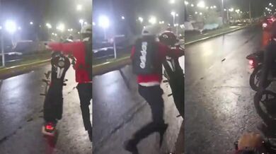 Vtipný pokus o wheelie