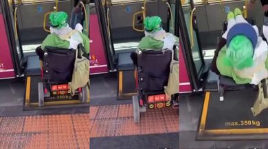 Nehoda při vjezdu do autobusu na invalidním vozíku