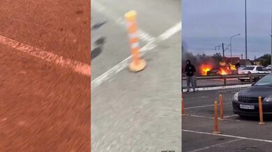 Blízko silného výbuchu automobilu