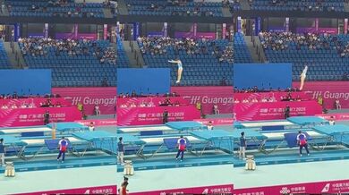 Nehoda při akrobacii na trampolíně