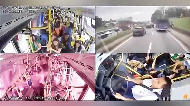 Autobus v Sao Paulu se řítil bez kontroly a smetl více než 15 vozidel