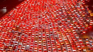 Masivní dopravní zácpa během čínského Zlatého týdne