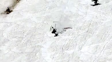 Bolestivý pád na lyžích